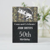 Invitation Camo Bass Pêche Anniversaire Fête Hommes (Debout devant)