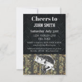 Invitation Camo Bass Pêche Anniversaire Fête Hommes (Dos)