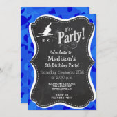 Invitation Camo Bleu; Camouflage Ski De Neige (Devant / Derrière)