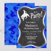 Invitation Camo Bleu ; Rodéo Camouflage (Devant / Derrière)