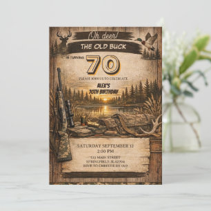 Invitation Camo de Chasse Anniversaire Adulte