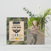 Invitation Camo de fête d'anniversaire des militaires de l'ar (Debout devant)