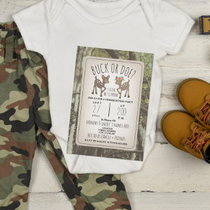 Invitation Camo Deer Buck ou Doe Baby Gender Reveal