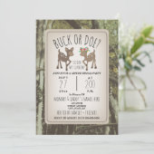 Invitation Camo Deer Buck ou Doe Baby Gender Reveal (Debout devant)
