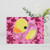 Invitation Camo Ducky rose (Debout devant)