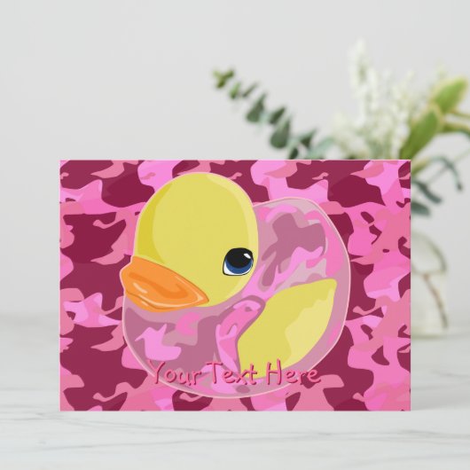 Invitation Camo Ducky rose (Debout devant)