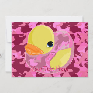 Invitation Camo Ducky rose