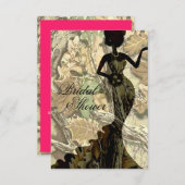 Invitation Camo Elegant Bridal Pink (Devant / Derrière)