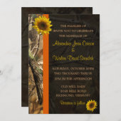 Invitation Camo et tournesols (Devant / Derrière)