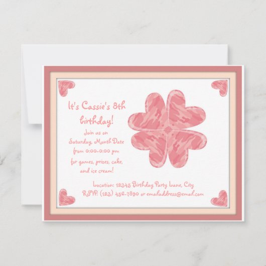 Invitation Camo Heart (Devant)