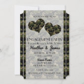 Invitation Camo Hearts Camouflage Fiançailles Douche Party (Devant)