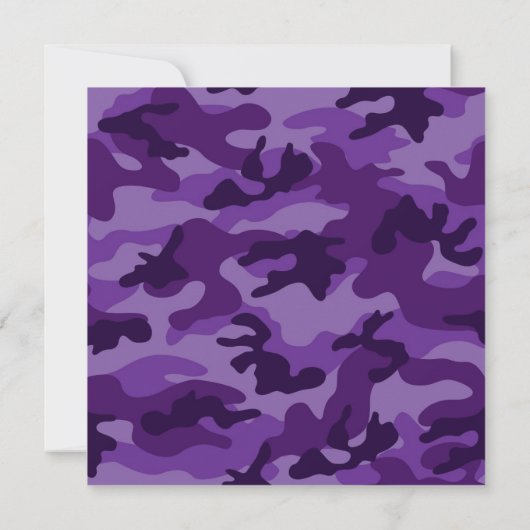 Invitation Camo mignon violet, Camouflage (Dos)