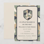 Invitation Camo Militaire Géométrique Moderne (Devant / Derrière)