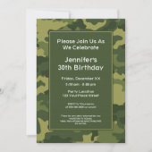 Invitation Camo Militaire Thème Anniversaire (Devant)