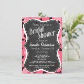 Invitation Camo rose-rose; Camouflage; Tableau noir rétro (Debout devant)