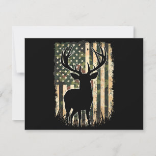 Invitation Camo US Drapeau Chasse aux Cerfs Chasse au Camofla