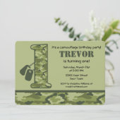 Invitation Camo Vert 1er anniversaire (Debout devant)
