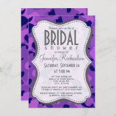 Invitation Camo violet de raisin ; Camouflage (Devant / Derrière)