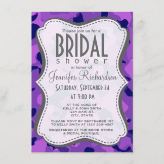 Invitation Camo violet de raisin ; Camouflage