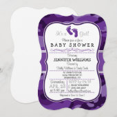 Invitation Camo violet violet, Baby shower Camouflage (Devant / Derrière)