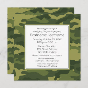 Invitation Camo Wedding shower ou fête