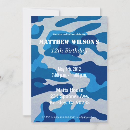 Invitation Camoflauge (Devant)