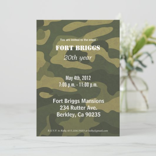 Invitation Camoflauge (Debout devant)