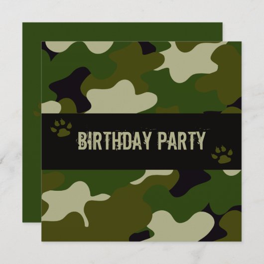 Invitation Camouflage (Devant / Derrière)