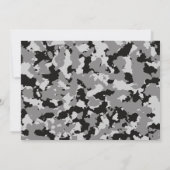 Invitation Camouflage Anniversaire, Faisons la fête Grey Camo (Dos)