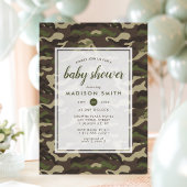 Invitation Camouflage Camo Green Baby shower garçon