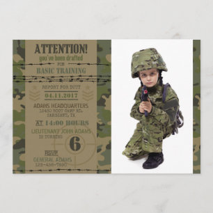 Invitation Camouflage de la jungle militaire Anniversaire mil