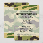 Invitation Camouflage de l'armée (Devant / Derrière)