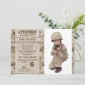 Invitation Camouflage du désert de l'armée Anniversaire milit (Debout devant)