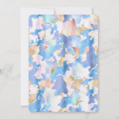 Invitation Camouflage Métallique Rose Bleu Or Abstrait (Dos)