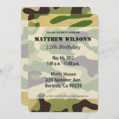 Invitation Camouflage militaire (Devant / Derrière)