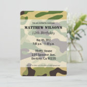 Invitation Camouflage militaire (Debout devant)