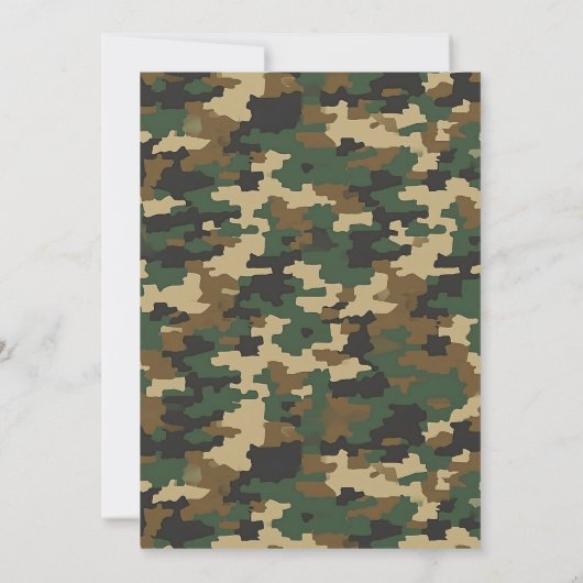 Invitation Camouflage militaire Anniversaire (Dos)