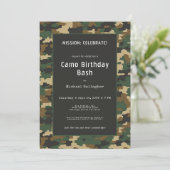Invitation Camouflage militaire Anniversaire (Debout devant)