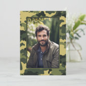 Invitation camouflage militaire Anniversaire avec photo (Debout devant)