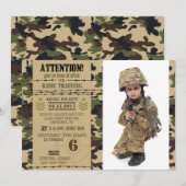 Invitation Camouflage militaire de Woodland de l'Armée (Devant / Derrière)