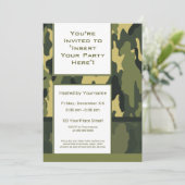 Invitation Camouflage Militaire Vert Unique (Debout devant)
