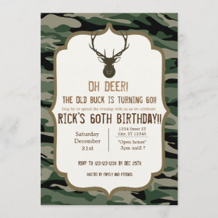 Invitation Camouflage - Oh cerf - Le vieux buck tourne
