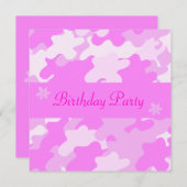 Invitation Camouflage rose (Devant / Derrière)