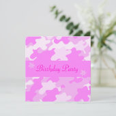 Invitation Camouflage rose (Debout devant)