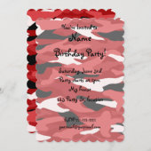 Invitation Camouflage rouge (Devant / Derrière)