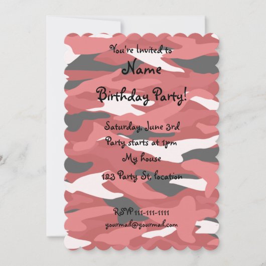 Invitation Camouflage rouge (Devant)