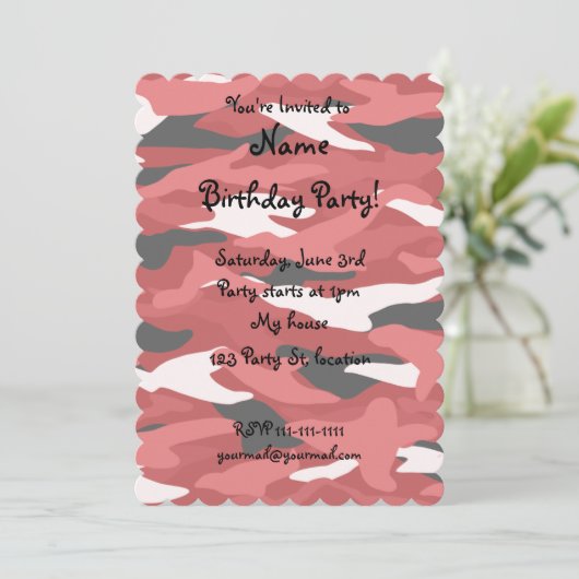Invitation Camouflage rouge (Debout devant)
