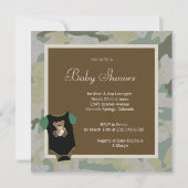 Invitation Camouflage Vert Armée Baby Boy Douche (Dos)