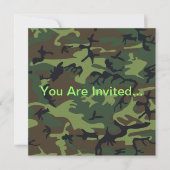 Invitation Camouflage vert militaire (Devant)
