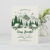 Invitation Camp Bach Camping Green 3 jours de Bachelorette Pa (Debout devant)